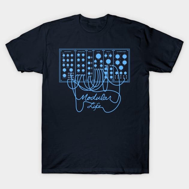 Modular Synth Eurorack Synthesizer T-Shirt by Mewzeek_T